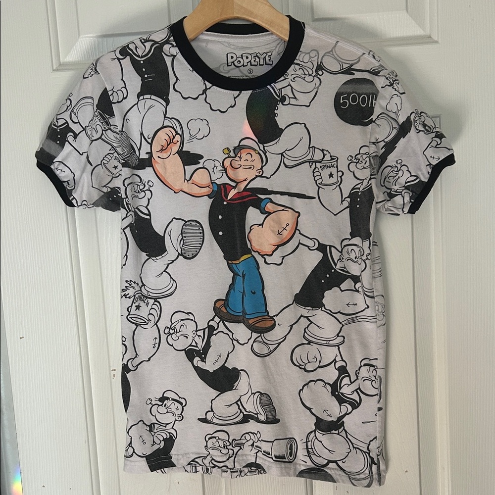 Popeye Kids Graphic T-Shirt - Black and White